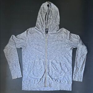 Wings + Horns Men's Lightweight Gray Zip-Up Hoodie Sweater